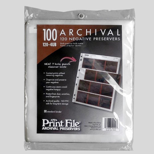 PrintFile 120 (6x7cm) Negative Sleeves (100 Sheets) [120-4UB]